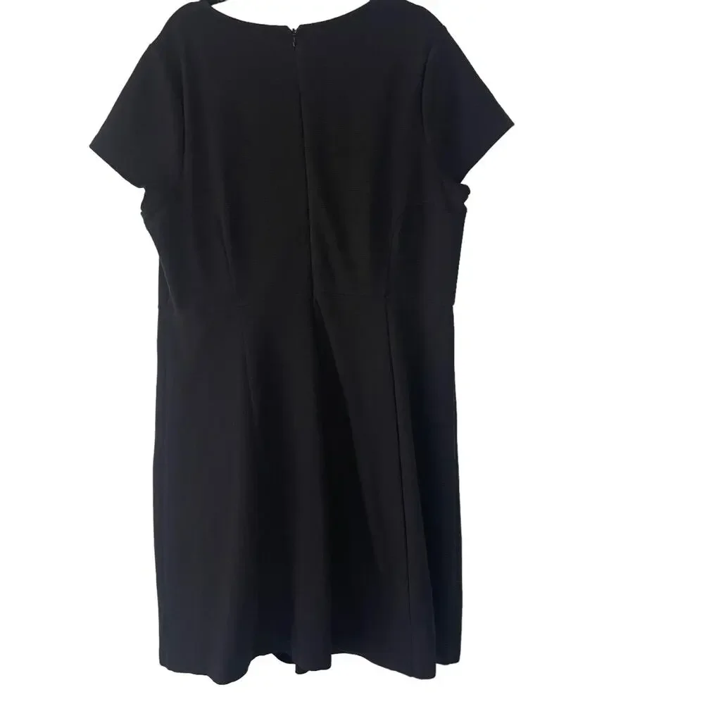 Boden Women's 18 Black Short Sleeve‎ Career Midi Dress Interview Outfit Women